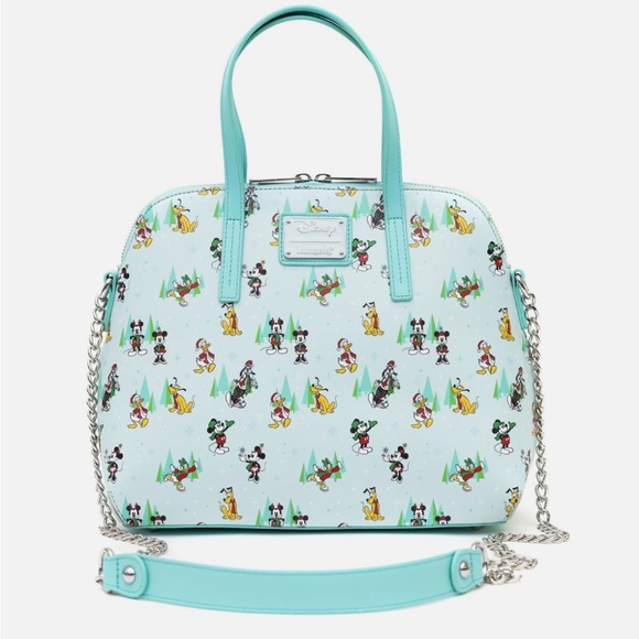 Loungefly Disney Sensational Six Holiday Winter Satchel Crossbody Handbag - Picture 1 of 10